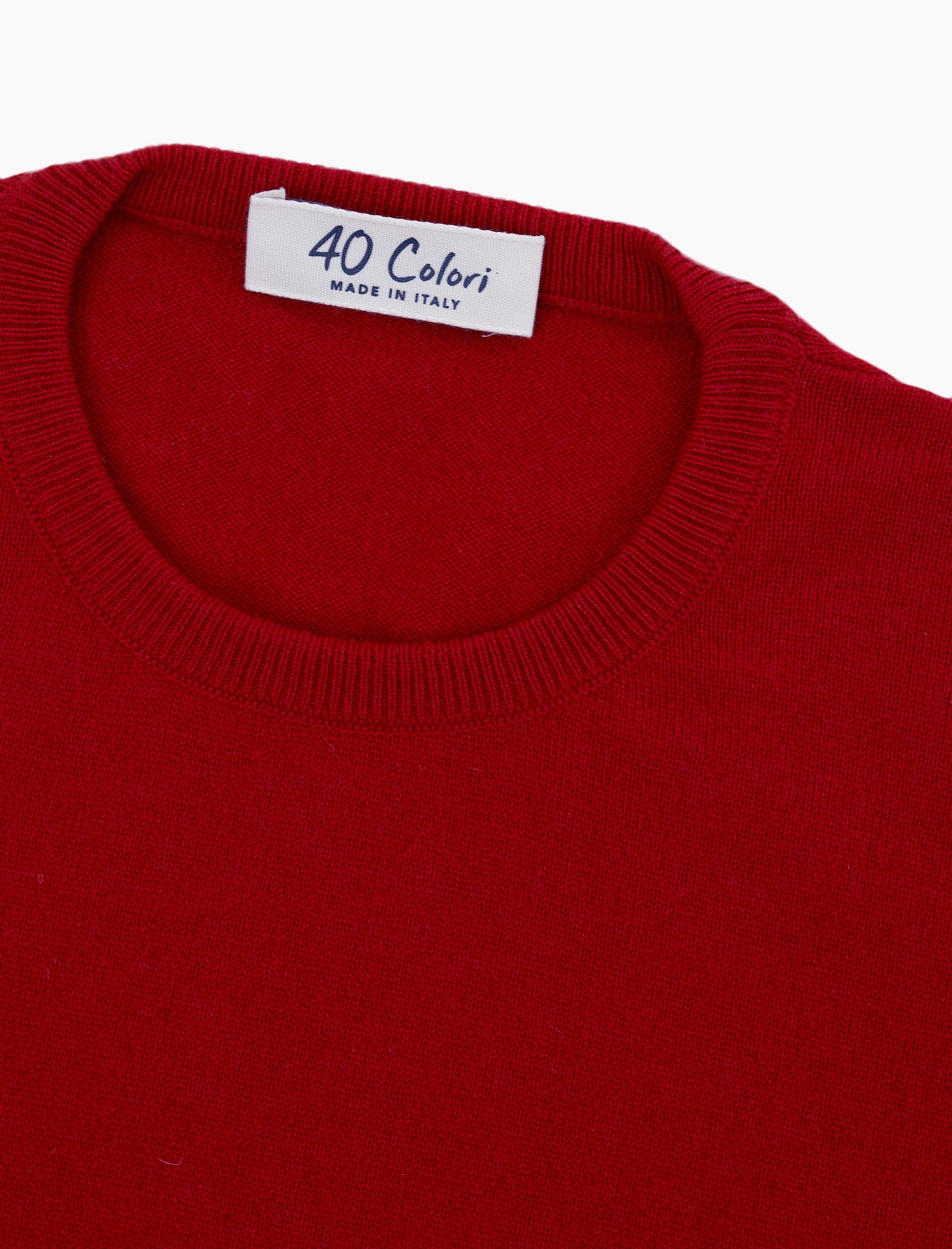 Red Crew Neck Cashmere Jumper | 40 Colori