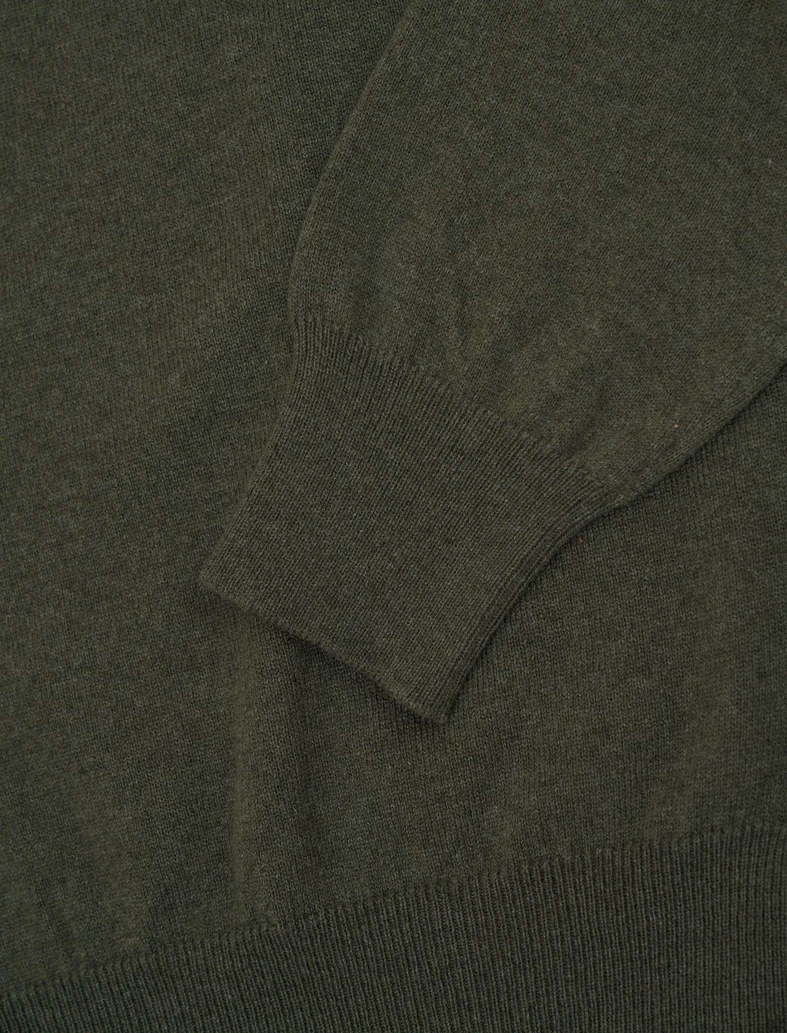 Olive Green Crew Neck Cashmere Jumper | 40 Colori