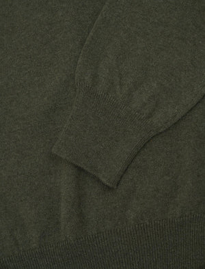 Olive Green Crew Neck Cashmere Jumper | 40 Colori