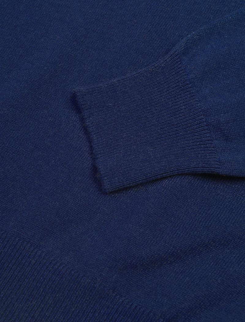 Blue Mock Neck Cashmere Jumper | 40 Colori