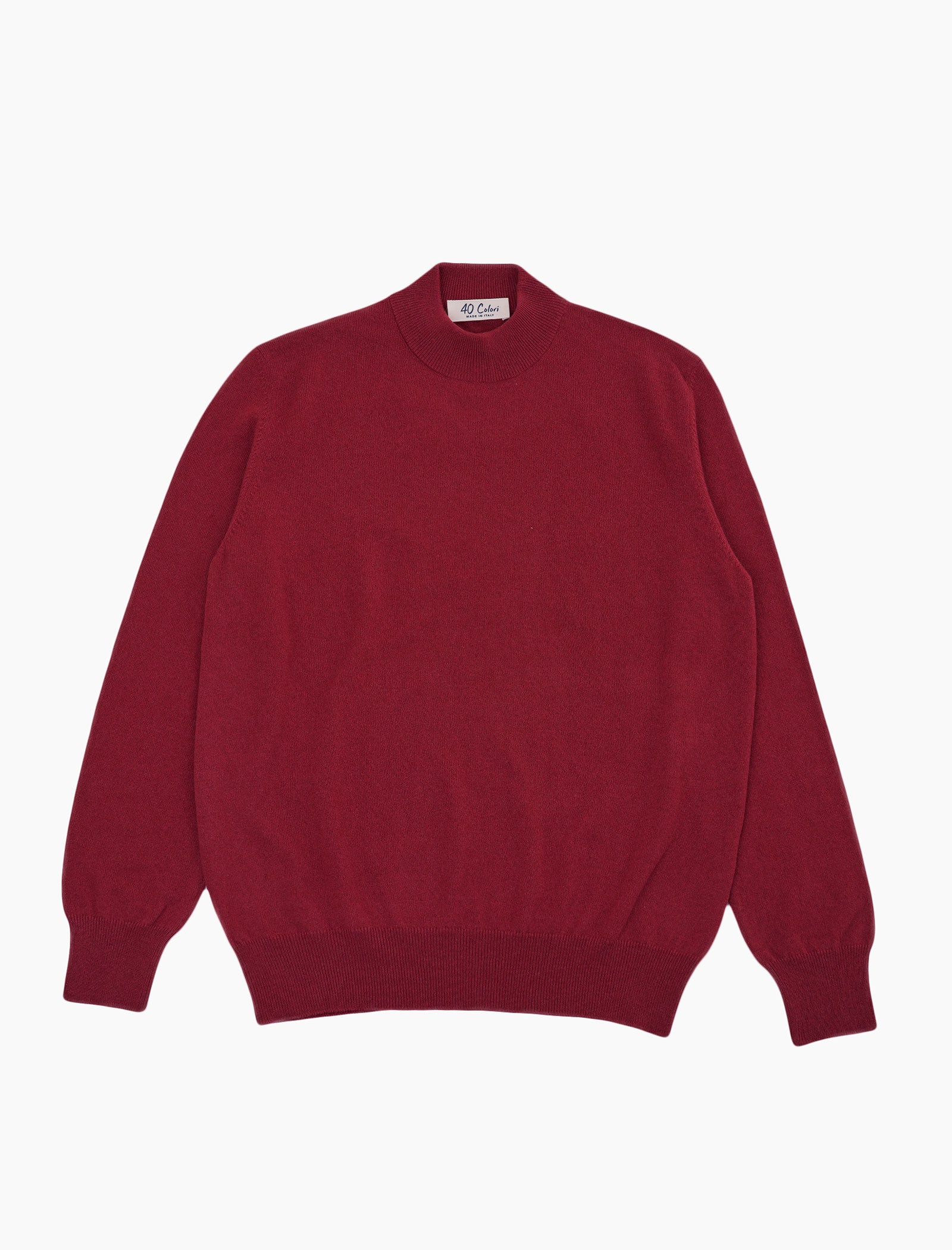 Magenta Mock Neck Cashmere Jumper | 40 Colori