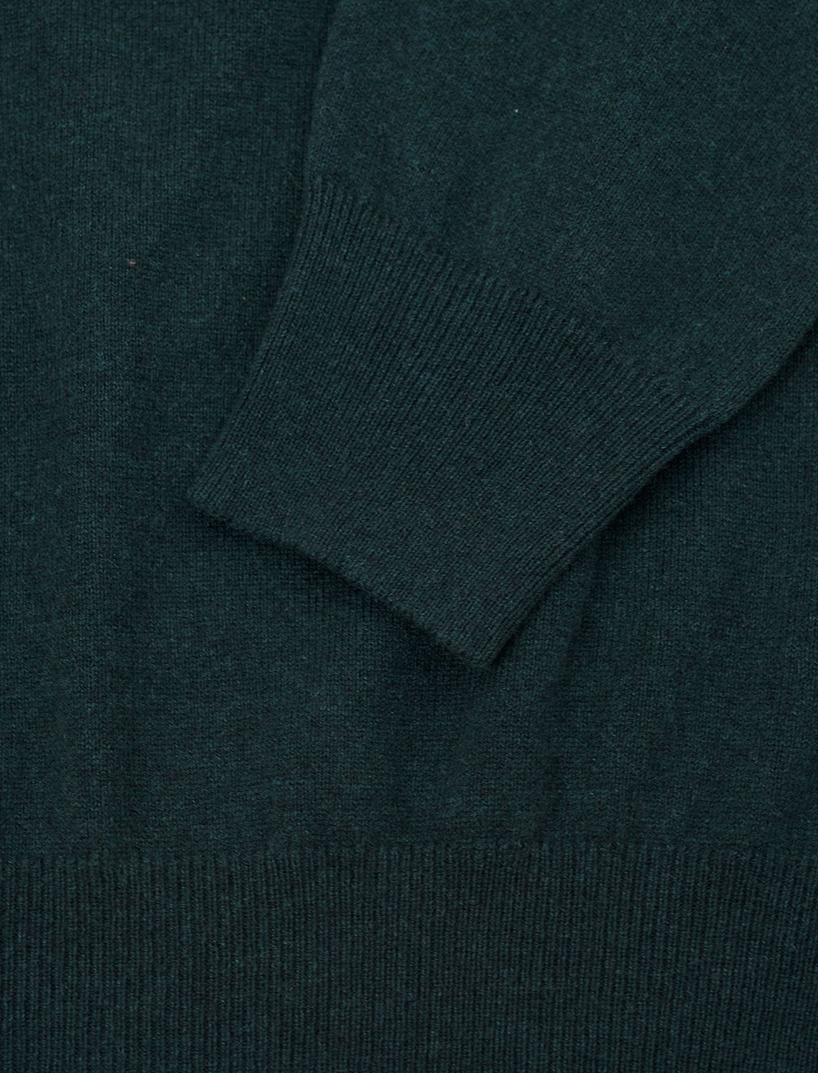Dark Green Mock Neck Cashmere Quarter Zip Jumper | 40 Colori 