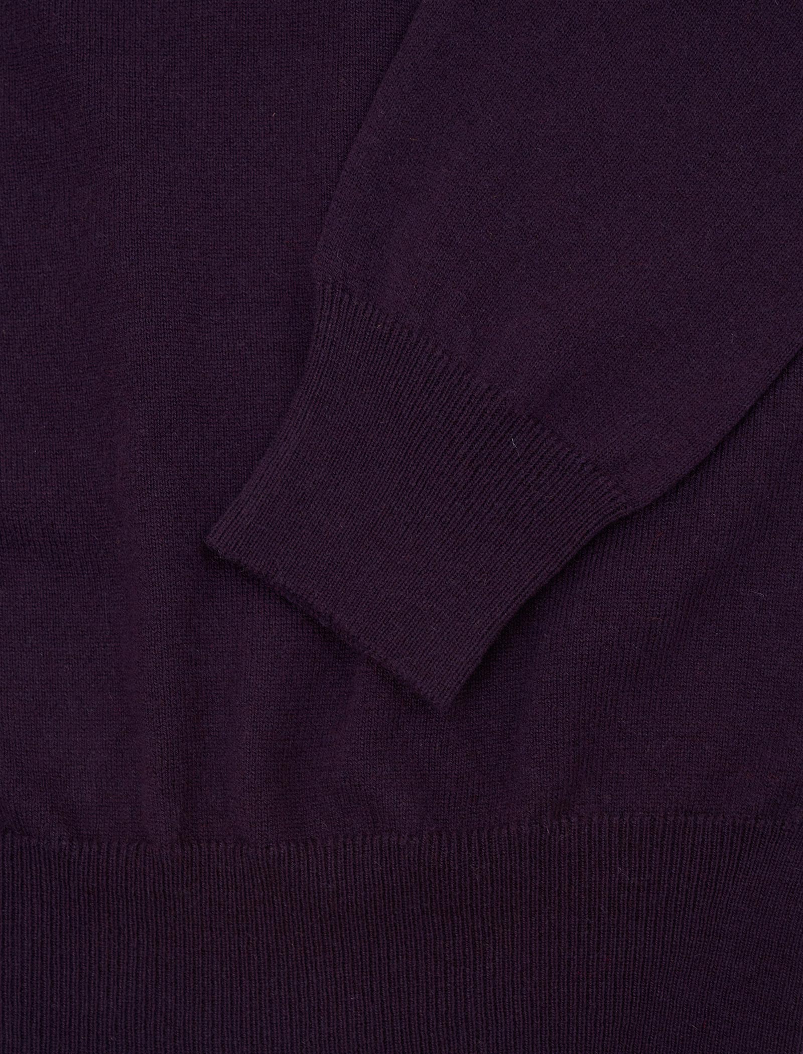 Dark Plum Mock Neck Cashmere Quarter Zip Jumper | 40 Colori 
