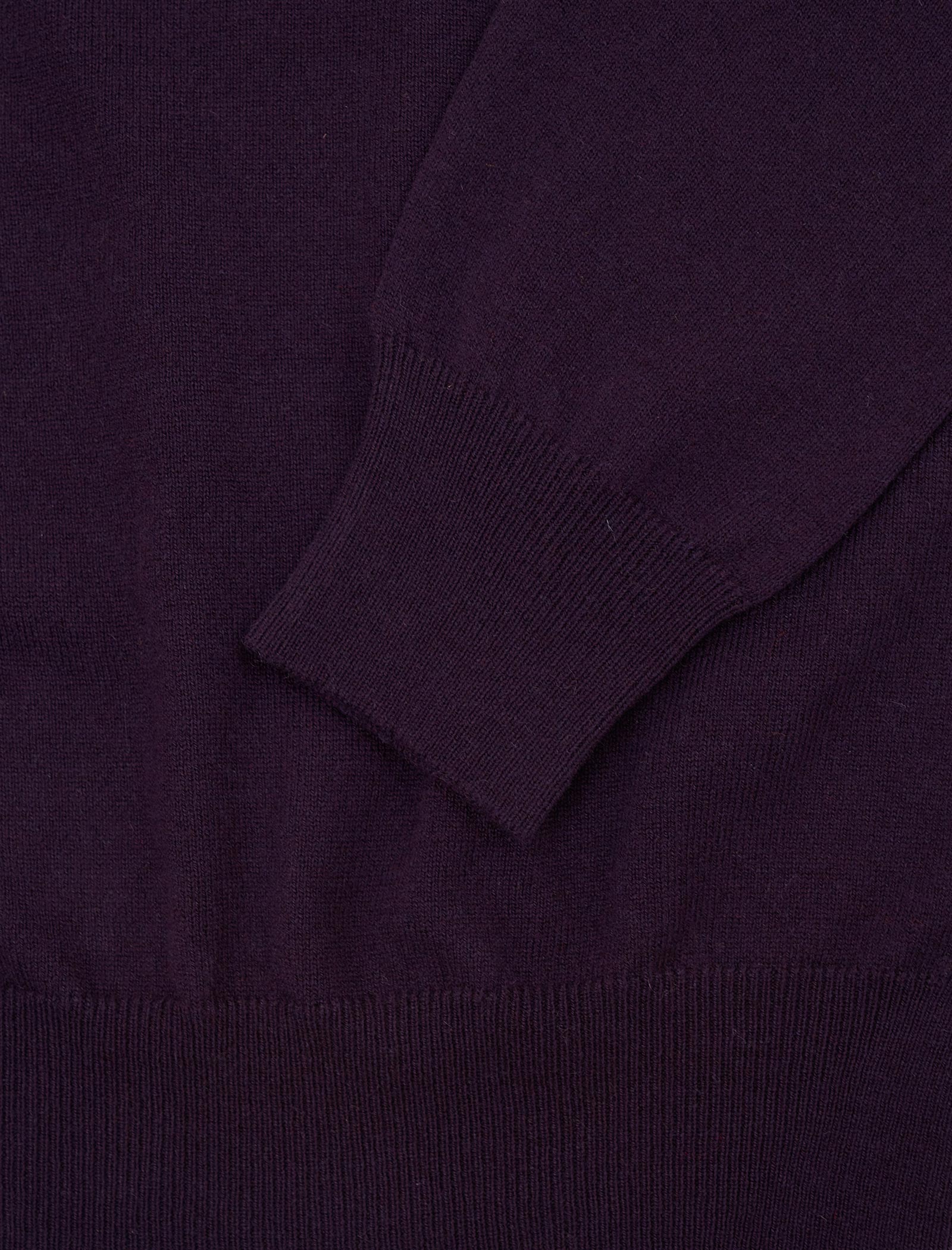 Dark Plum Mock Neck Cashmere Quarter Zip Jumper | 40 Colori 