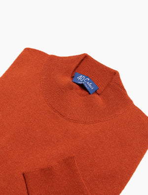 Rust Mock Neck Cashmere Jumper | 40 Colori