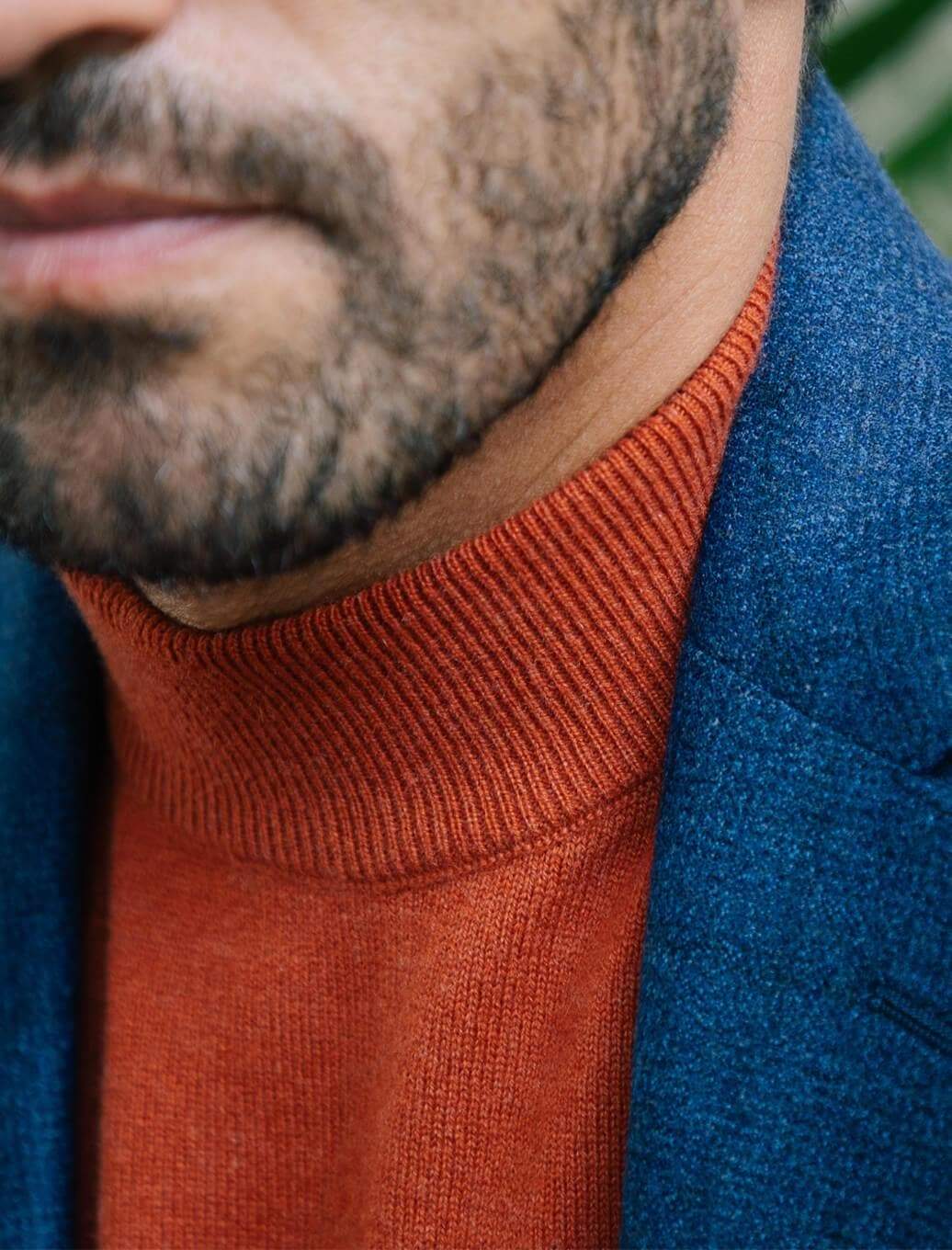 Rust Mock Neck Cashmere Jumper | 40 Colori