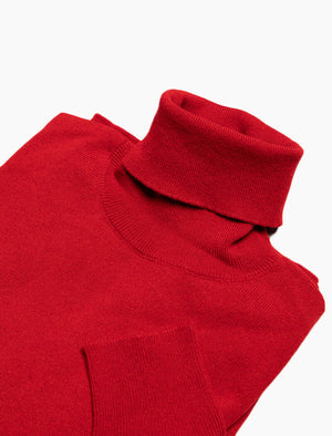 Red Rollneck Cashmere Jumper | 40 Colori