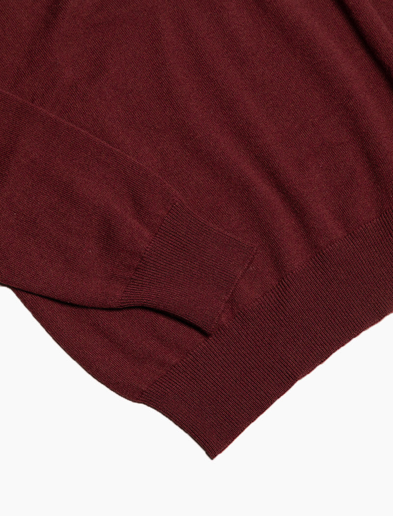 Burgundy V Neck Cashmere Jumper | 40 Colori