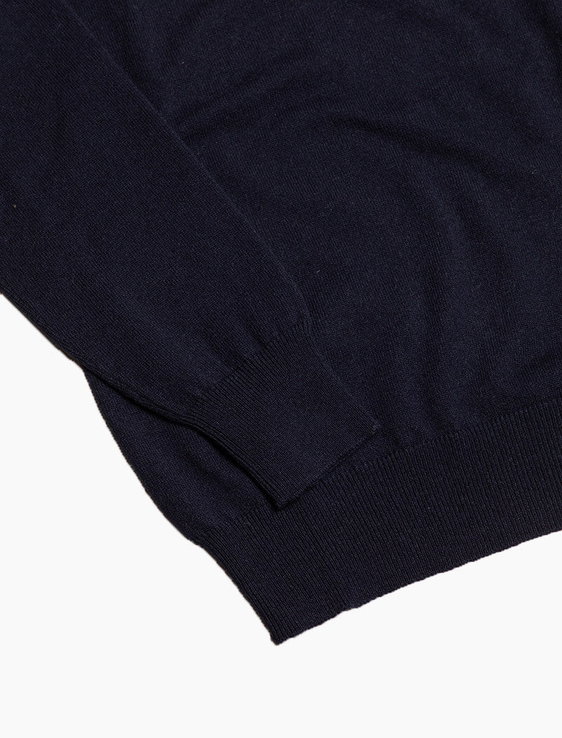 Dark Blue V Neck Cashmere Jumper | 40 Colori