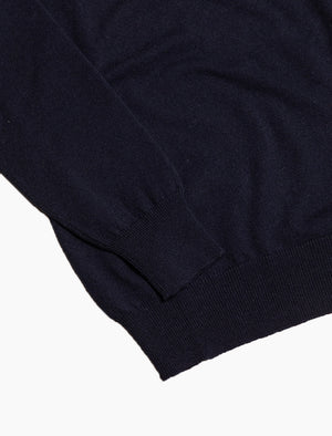 Dark Blue V Neck Cashmere Jumper | 40 Colori