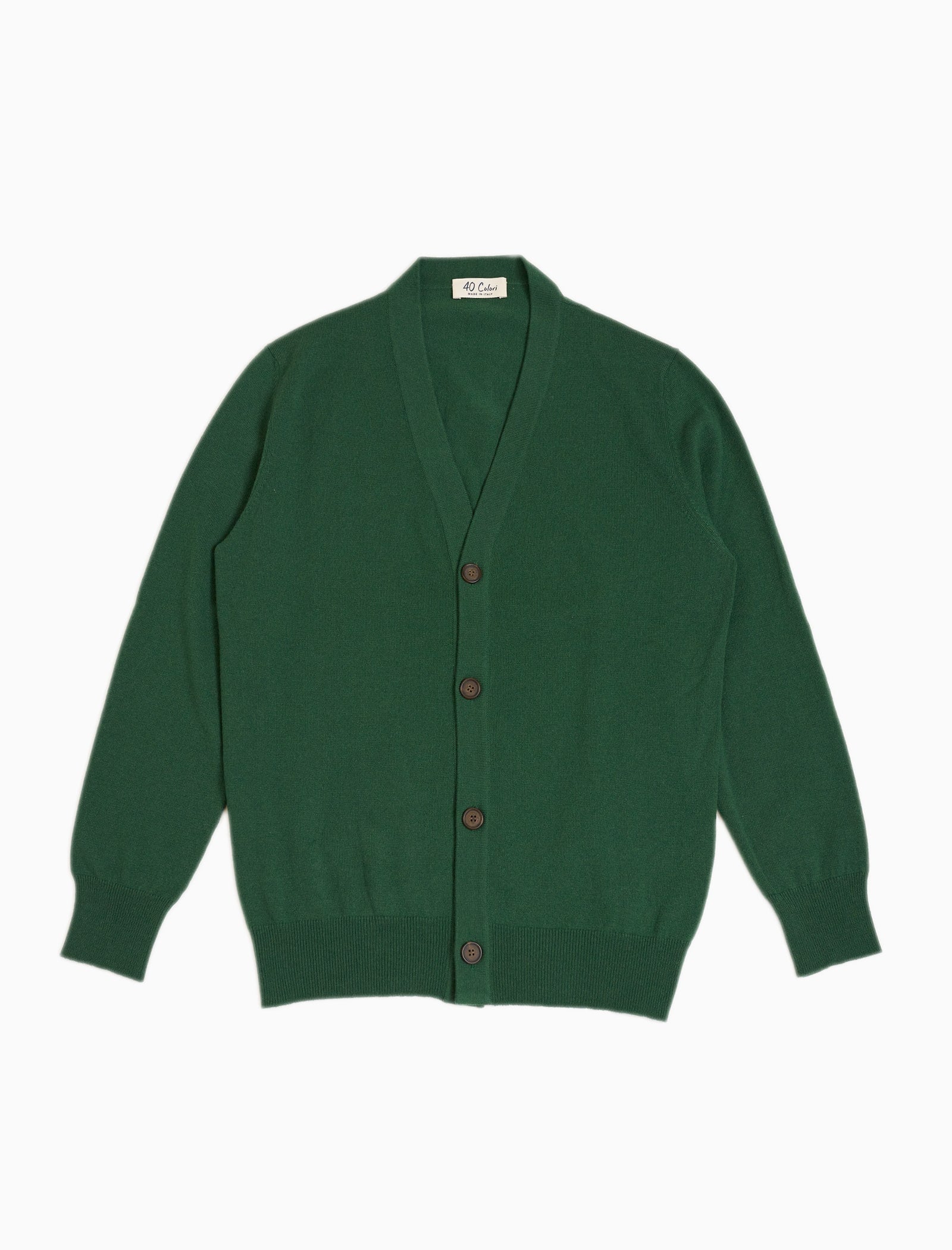 Green V Neck Cashmere Cardigan