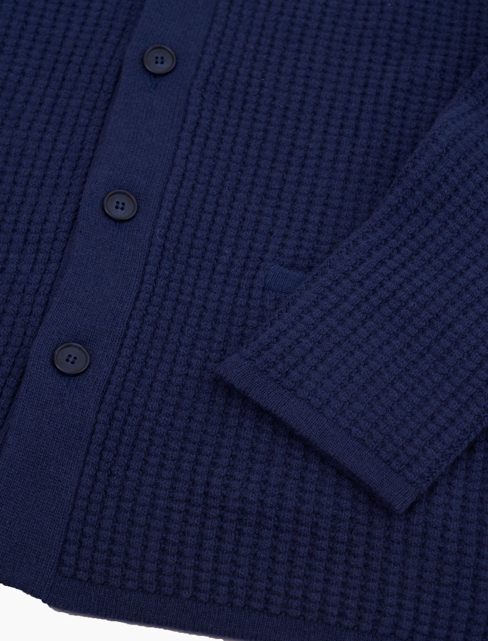 Grey Blue Waffle Merino Wool & Cashmere Knitted Overshirt | 40 Colori