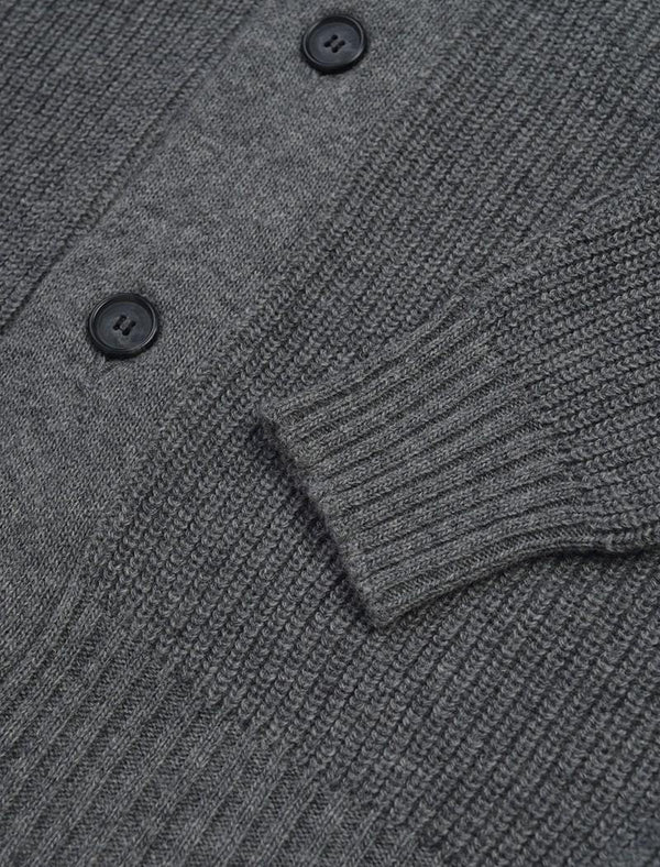 mens grey shawl neck cardigan