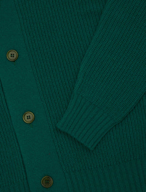 Emerald Green Ribbed Shawl Neck Wool & Cashmere Cardigan | 40 Colori