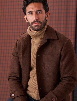 Beige Ribbed Wool & Cashmere Roll Neck | 40 Colori