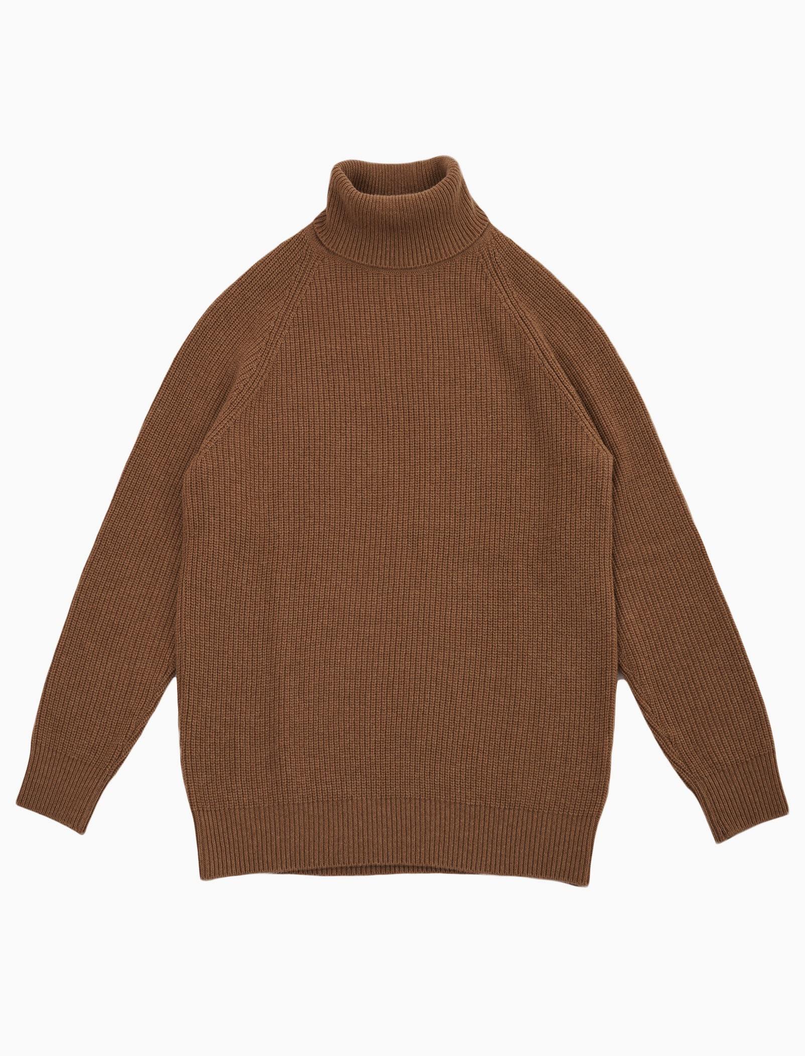 Beige Ribbed Wool & Cashmere Roll Neck | 40 Colori