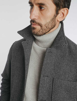 Grey Ribbed Wool & Cashmere Roll Neck | 40 Colori