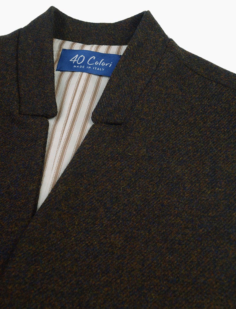 Dark Brown Melange Wool Waistcoat | 40 Colori