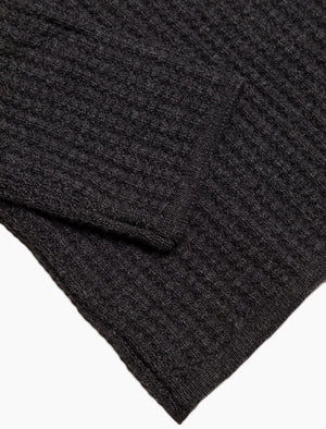 Charcoal Waffle Knit Wool & Cashmere Jumper | 40 Colori