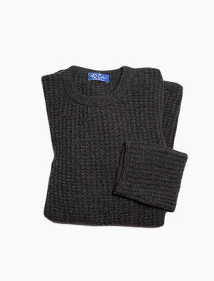 Charcoal Waffle Knit Wool & Cashmere Jumper | 40 Colori