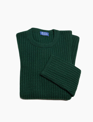 Green Waffle Knit Wool & Cashmere Jumper | 40 Colori
