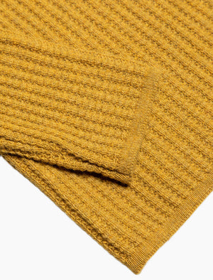 Mustard Waffle Knit Wool & Cashmere Jumper | 40 Colori
