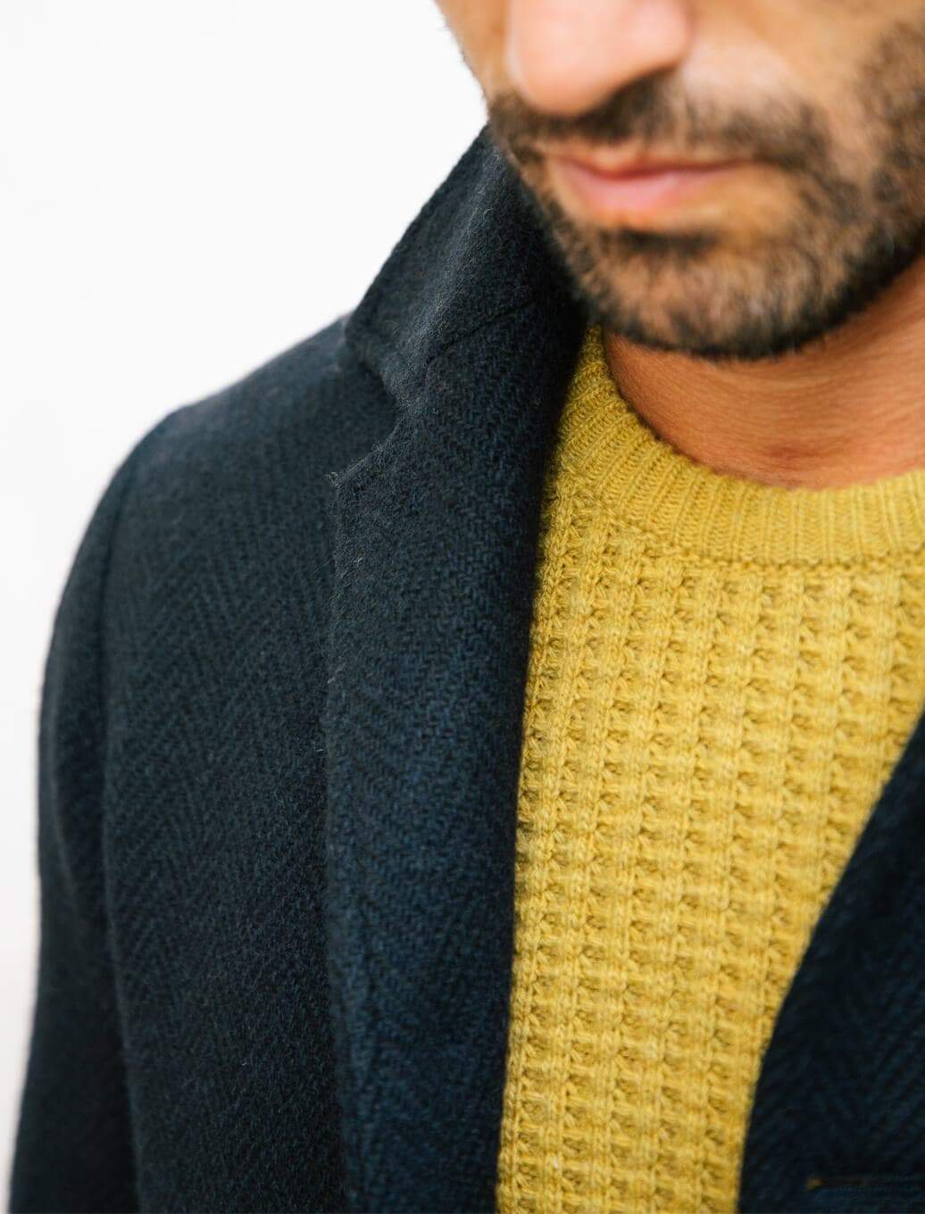 Mustard Waffle Knit Wool & Cashmere Jumper | 40 Colori