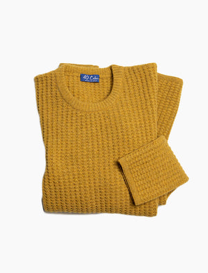 Mustard Waffle Knit Wool & Cashmere Jumper | 40 Colori