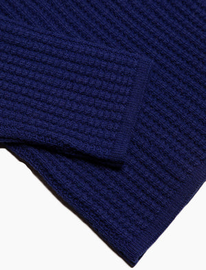 Royal Blue Waffle Knit Wool & Cashmere Jumper | 40 Colori