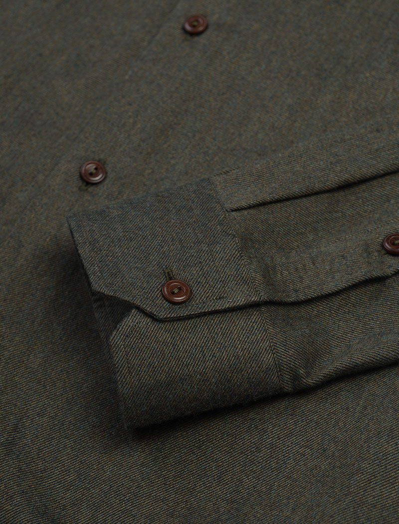 Dark Green Flannel Cotton Shirt | 40 Colori