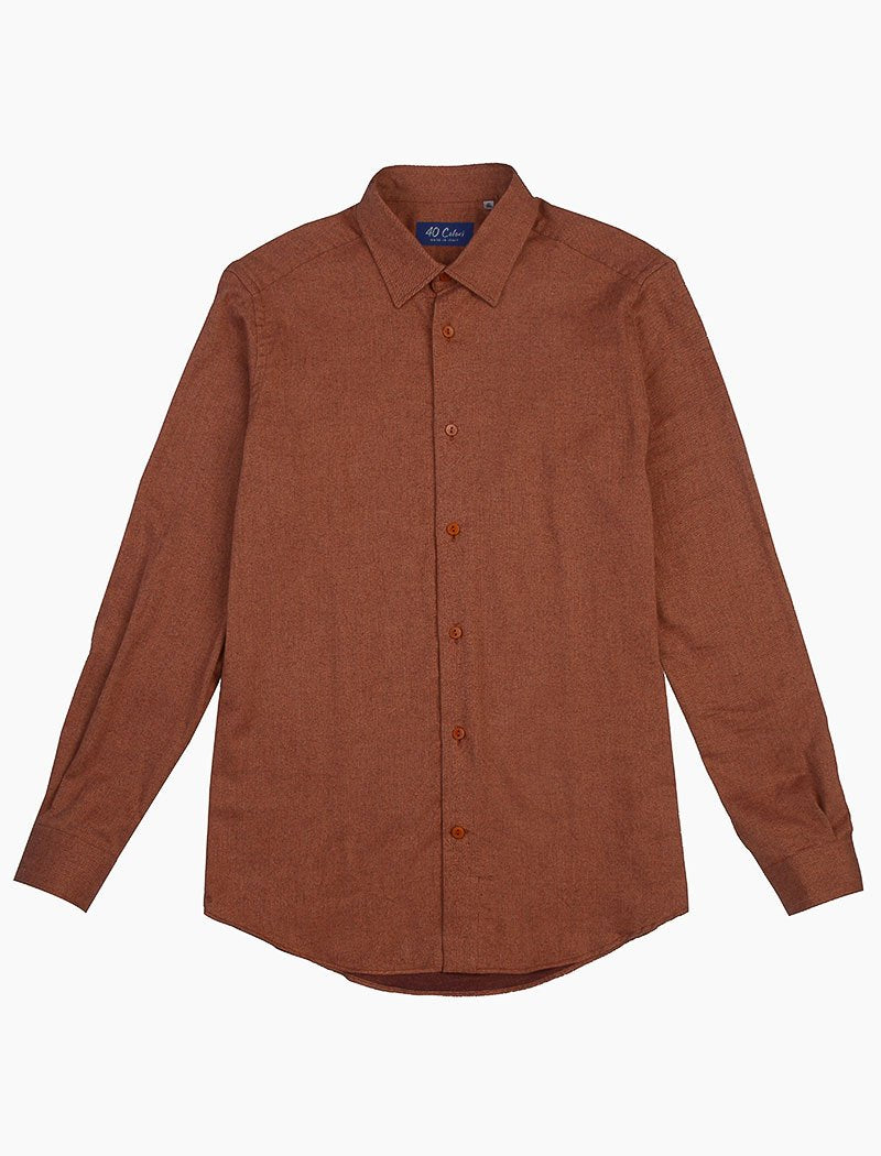 Rust Flannel Cotton Shirt | 40 Colori