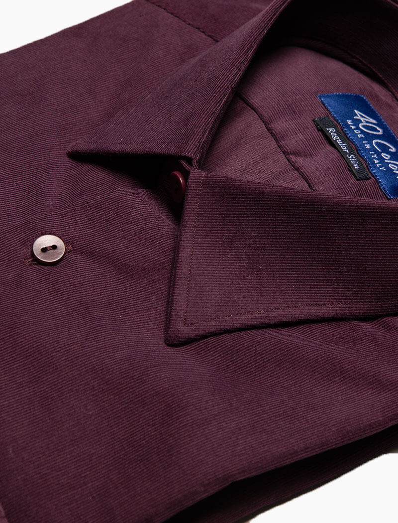 Burgundy Thin Corduroy Shirt | 40 Colori