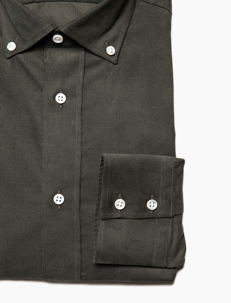 Green Thin Corduroy Shirt | 40 Colori