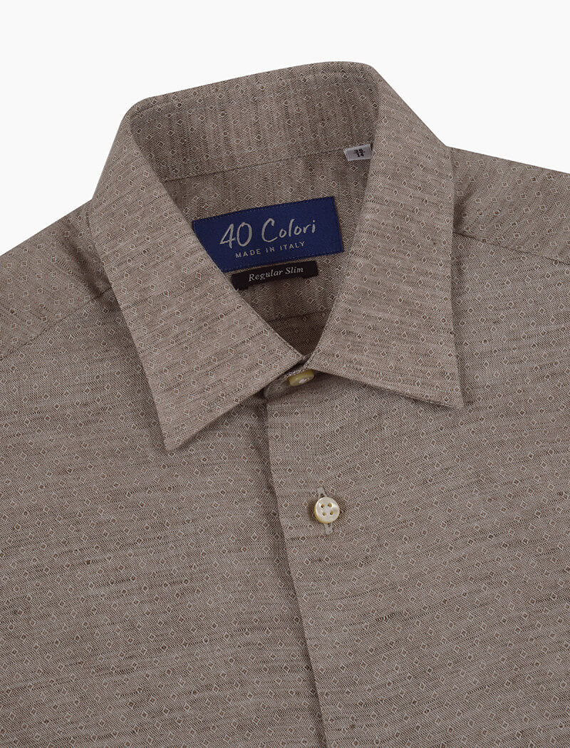 Beige Diamonds Linen Shirt | 40 Colori