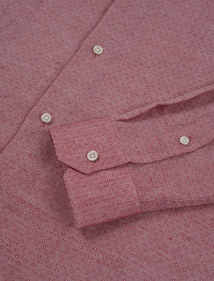 Red Small Diamonds Linen Shirt | 40 Colori