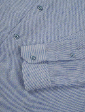 Blue & White Striped Linen Shirt | 40 Colori