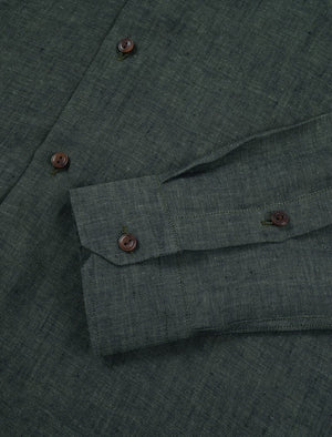 Dark Olive Green Linen Shirt | 40 Colori