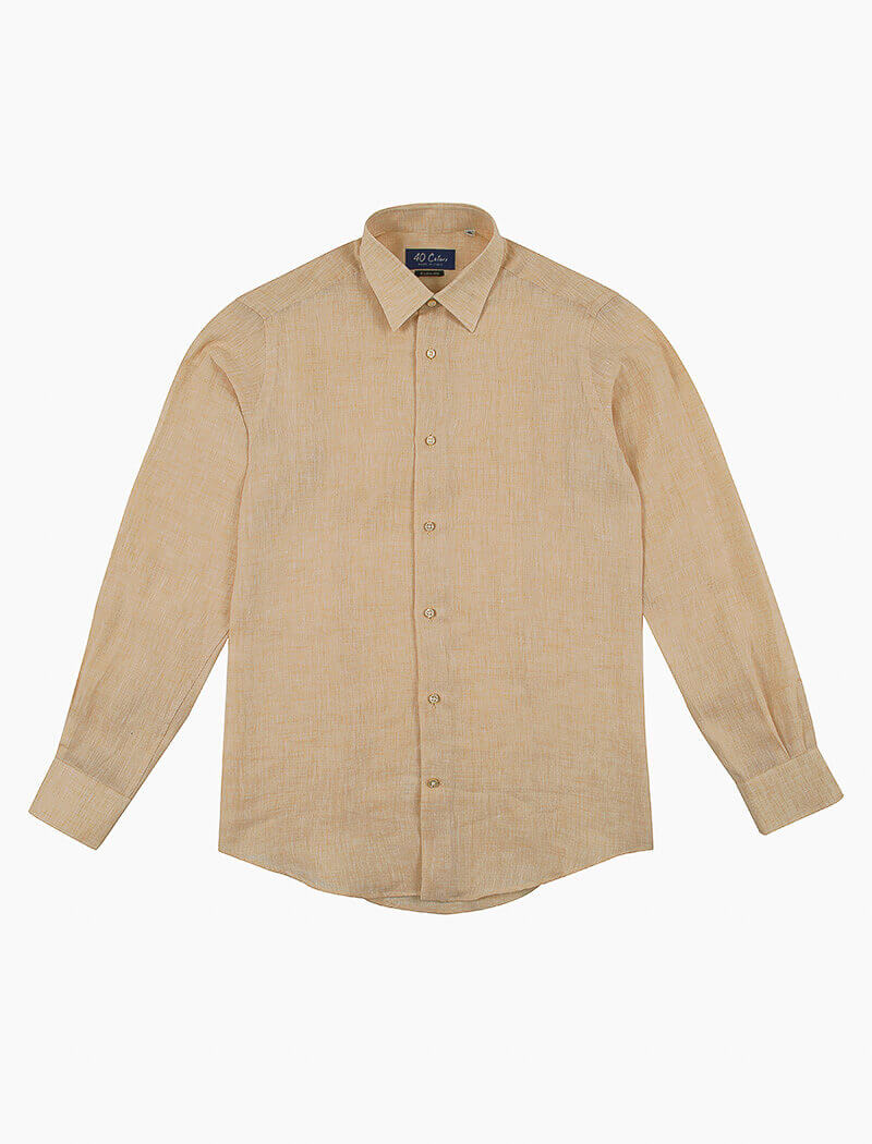 Pale Yellow Linen Shirt | 40 Colori Made in Italy Menswear