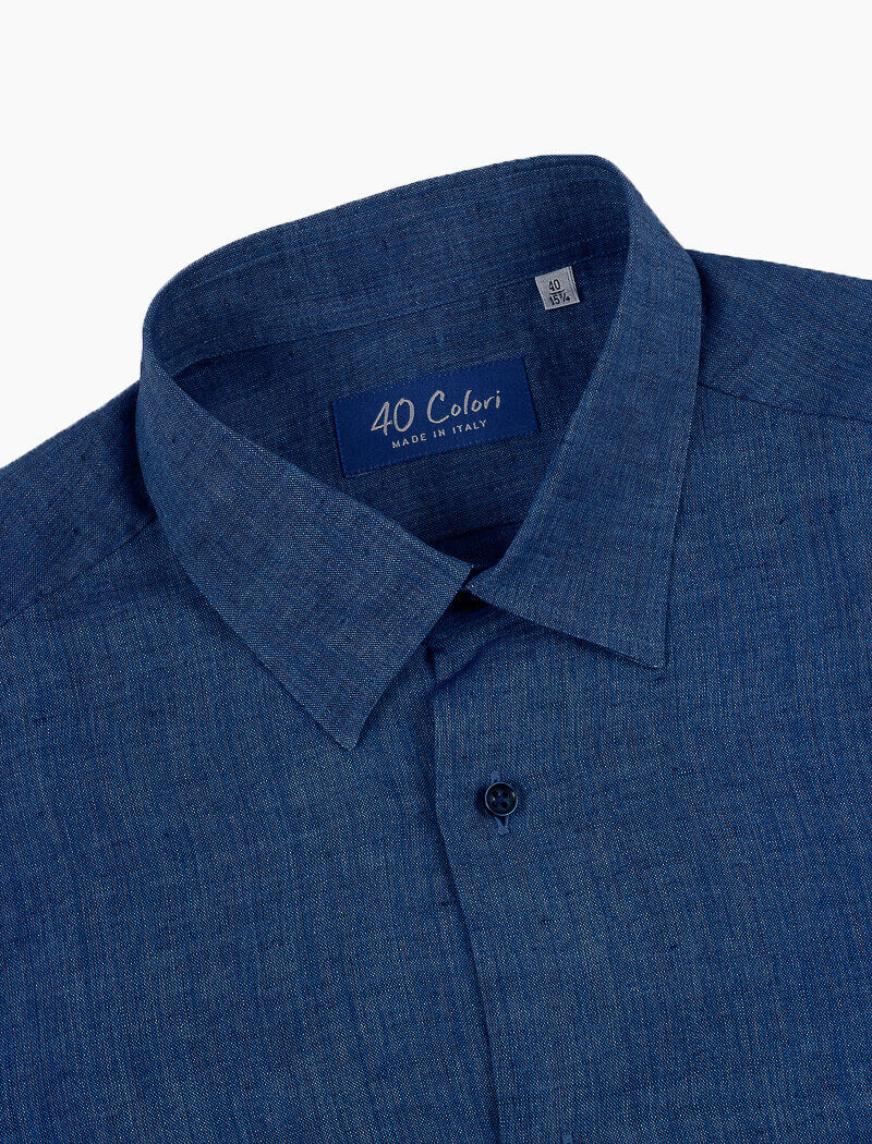 Dark Blue Linen Shirt | 40 Colori