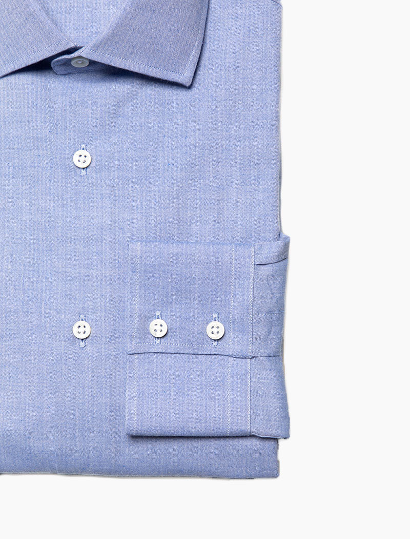 Light Blue Small Herringbone Cotton Shirt | 40 Colori