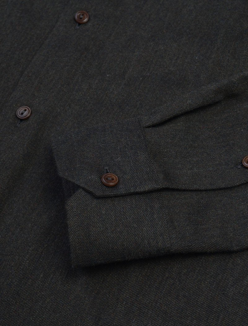 Dark Brown Flannel Cotton Shirt | 40 Colori
