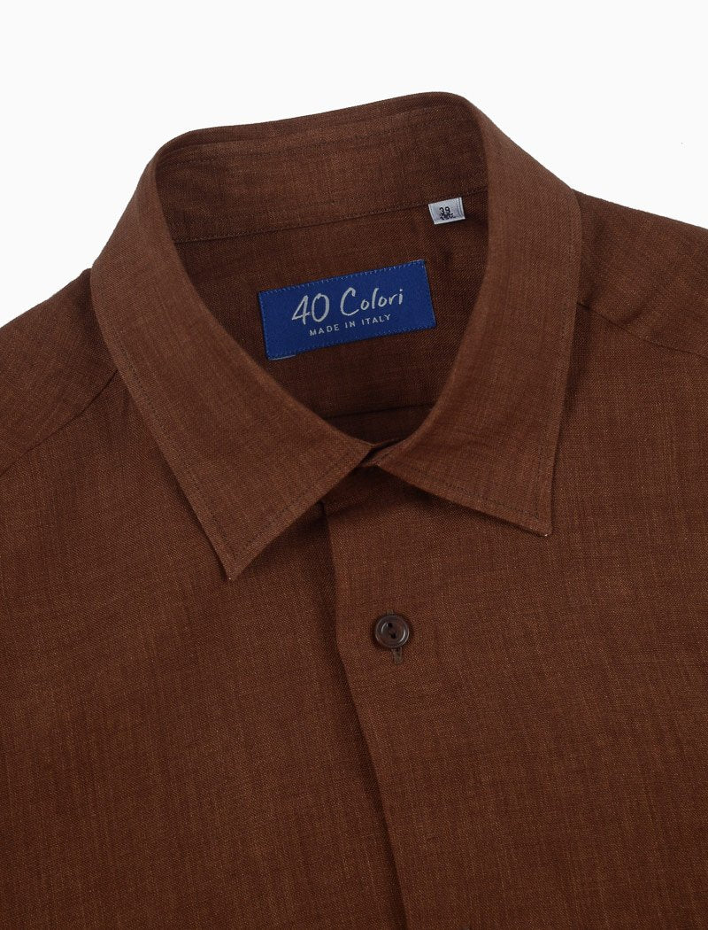 Brown Linen Shirt | 40 Colori