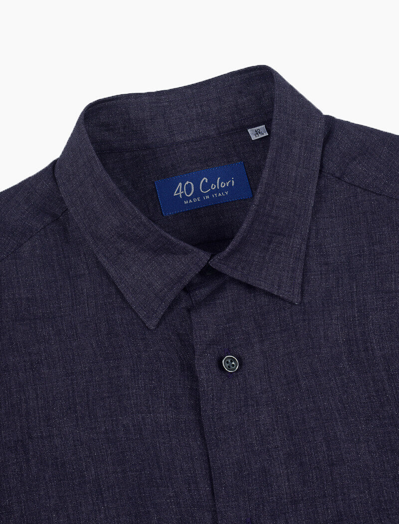 Dark Plum Linen Shirt | 40 Colori Made in Italy Menswear