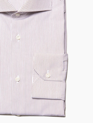 Cream & Brown Thin Striped Shirt | 40 Colori