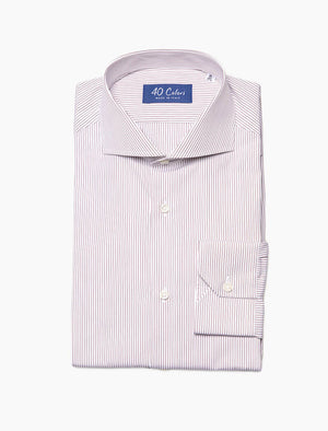 Cream & Brown Thin Striped Shirt | 40 Colori
