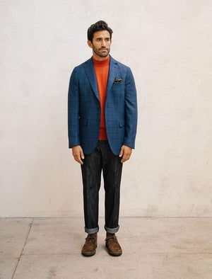 Dark Denim Cotton Comfort Trousers | 40 Colori