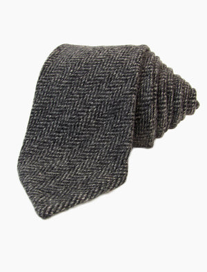 Grey Herringbone Wool Tie | 40 Colori