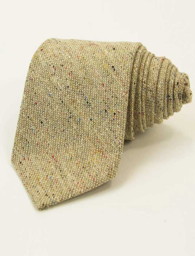 Beige Melange Wool & Silk Tie | 40 Colori