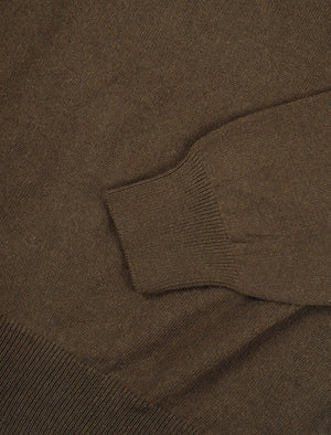 Dark Brown Long Sleeve Cotton, Cashmere & Silk Knit Polo | 40 Colori