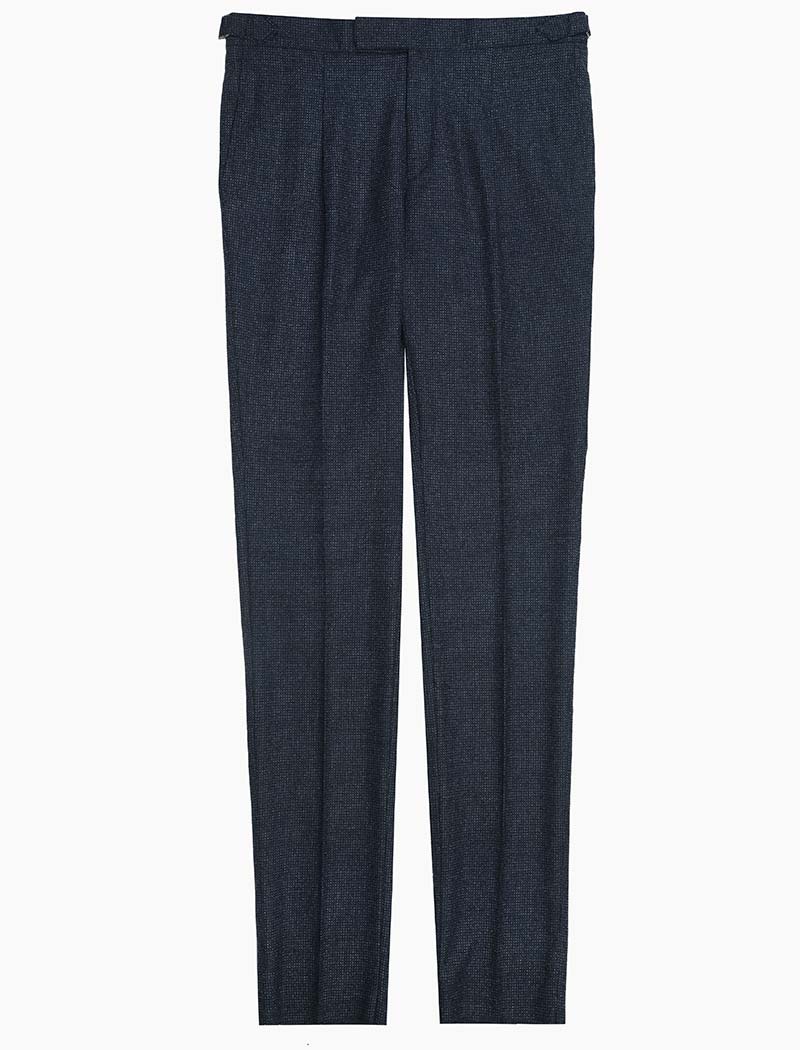 Blue Birdseye Wool Slim Trousers | 40 Colori 